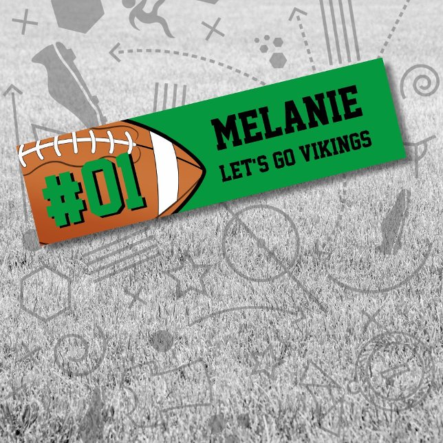 Green Black Football Team Bumper Sticker (Creator Uploaded)