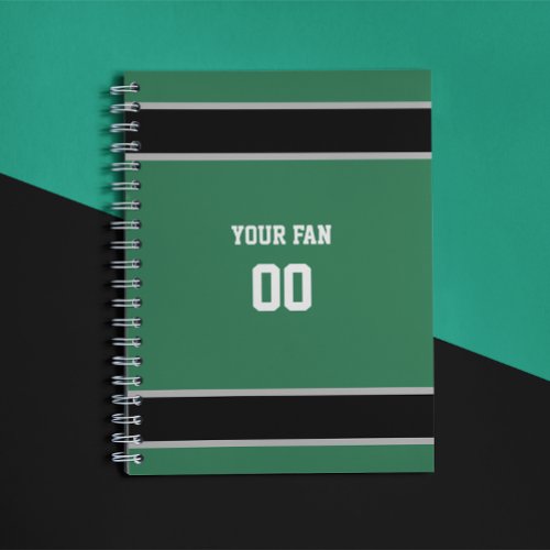 Green  Black Football Team Personalized Notebook