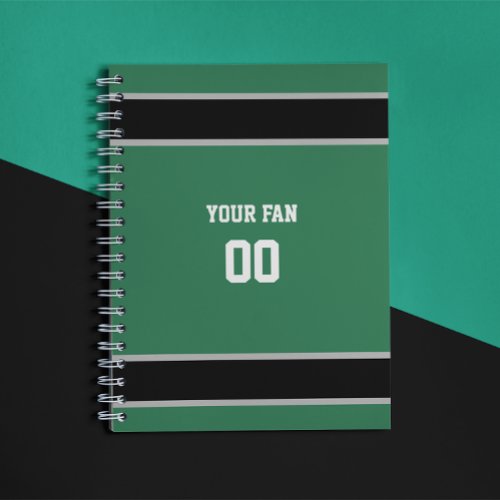 Green  Black Football Team Personalized Notebook