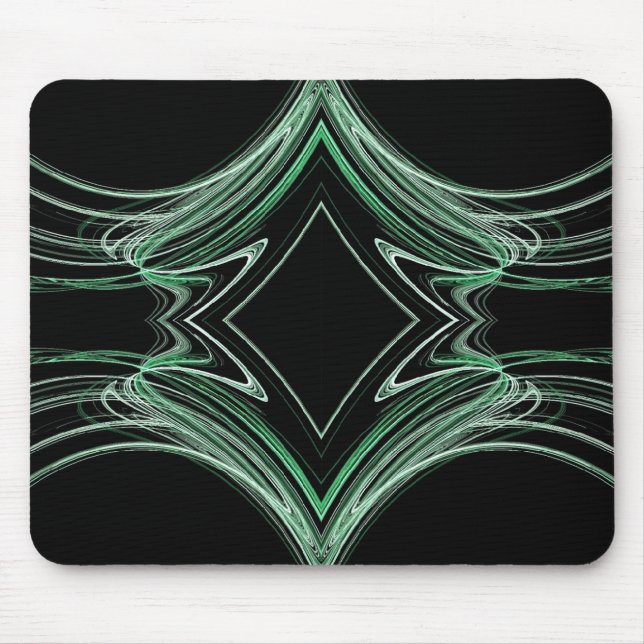 Green & Black Fractal Mousepad (Front)
