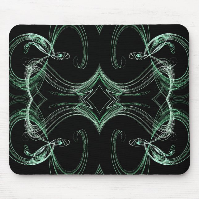 Green & Black Fractal Mousepad (Front)