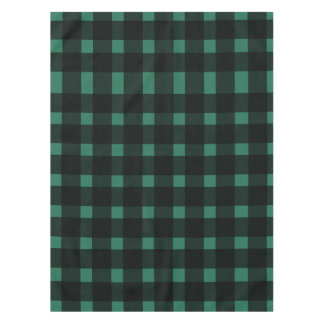Green Black Gingham Pattern Tablecloth