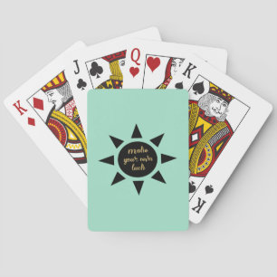 Green Black & Gold Luck Quote Poker Cards