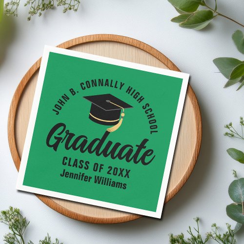 Green Black Graduate Personalized Graduation Party