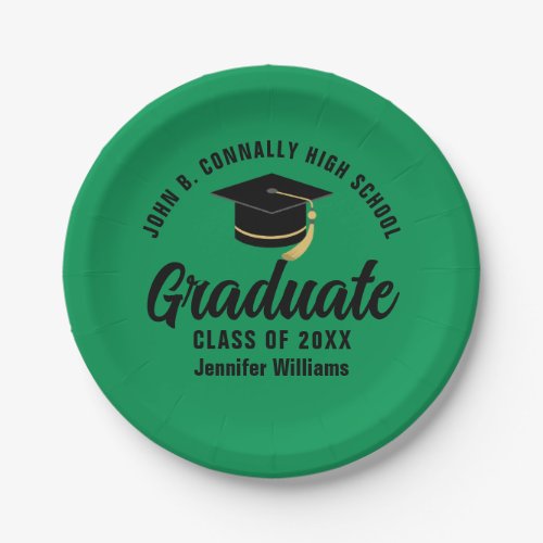 Green Black Graduate Personalized Graduation Party
