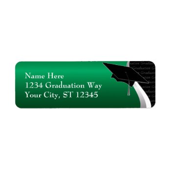 Green & Black Graduation Address Label by ForTheGrad at Zazzle
