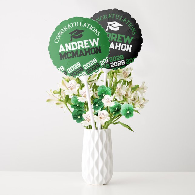 Green & Black Graduation Centerpiece Balloon (Green & Black Graduation Balloon Centerpieces)