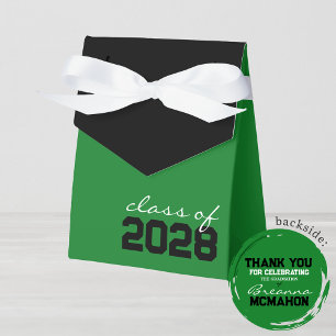 Green & Black Graduation Favor Boxes