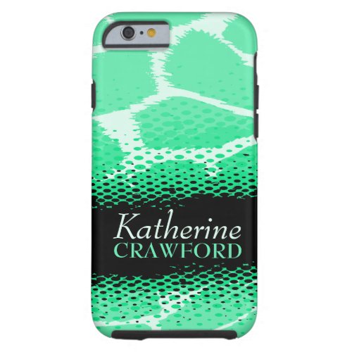 Green black graphic animal print iphone case