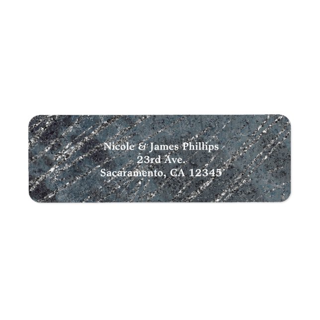 Green Black Grey Modern Marble Designer Chic Label (Front)