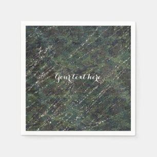 Green Black Grey Modern Marble Designer Chic Party Napkins