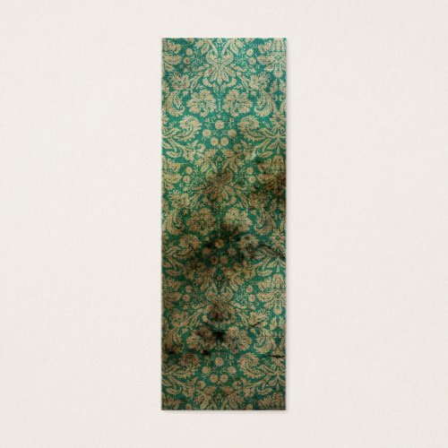 Green black grunge damask wallpaper bookmark business cards