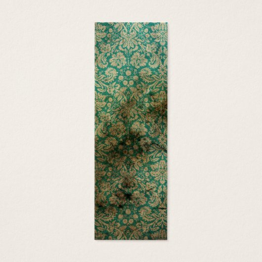 Green black grunge damask wallpaper bookmark (Front)