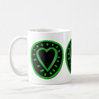 Green Black Heart Graffiti 2 Valentine's Day Mug