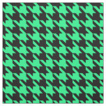 Green Black Houndstooth Check Fabric