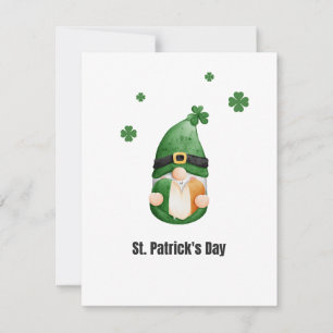 Green Black Illustrated Gnome St. Patrick's Day Holiday Card
