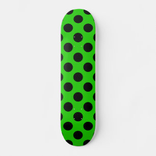 Green & Black Large Polka Dot Skateboard Deck