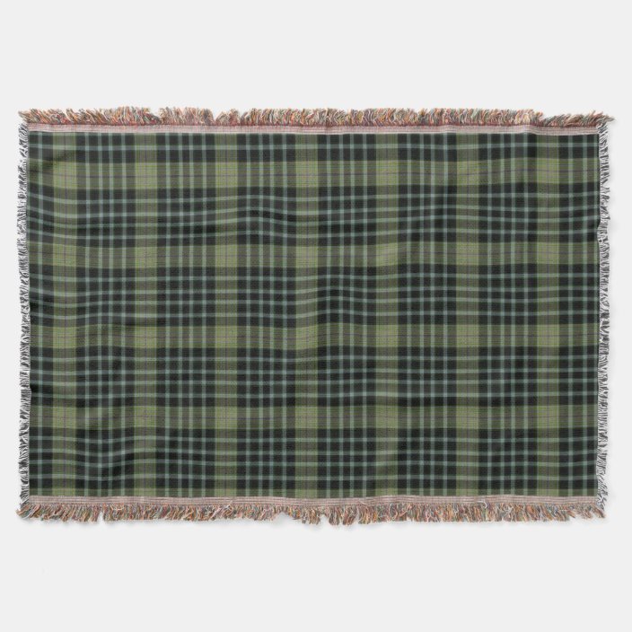 Green Black Large Tartan Plaid Throw Blanket