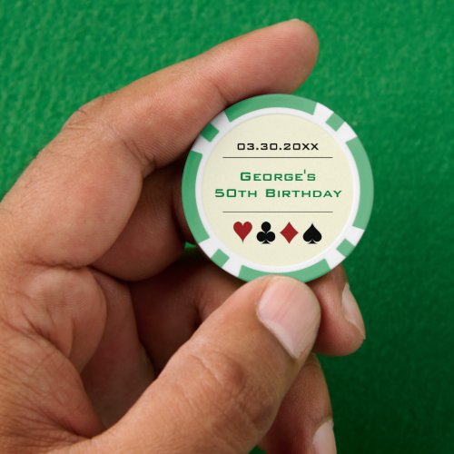 Green Black Las Vegas Casino Poker Chip Birthday