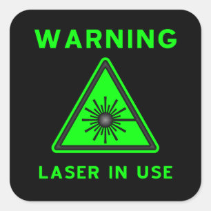 Green & Black Laser Warning Sign Sticker
