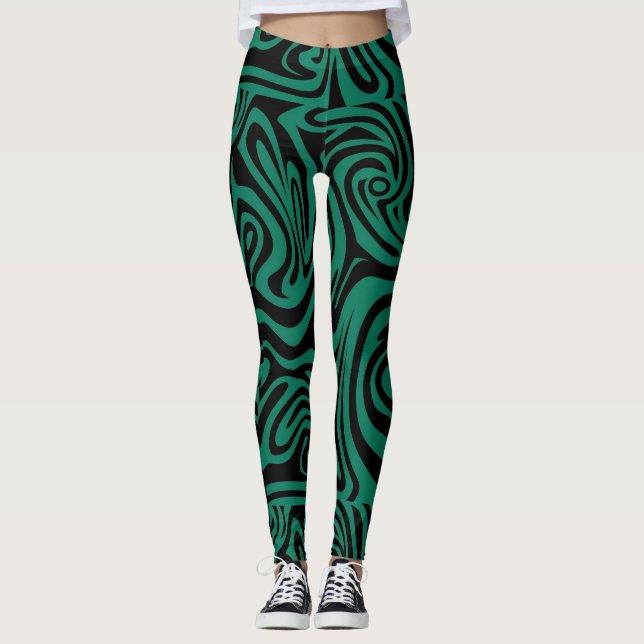  green & black  leggings (Front)