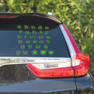 Green Black Lower Case Text Letters Alphabet Sticker
