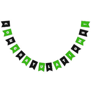 Green Black Male Corporate Congratulations Custom Bunting Flags