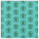 Green Black Maori Sun Symbol Tribal Turtles Fabric