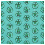 Green Black Maori Sun Symbol Tribal Turtles Fabric