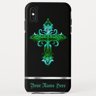 Green Black Medieval Cross iPhone XS Max Case