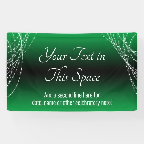 Green Black Ombre Lights Add Your Custom Text Banner