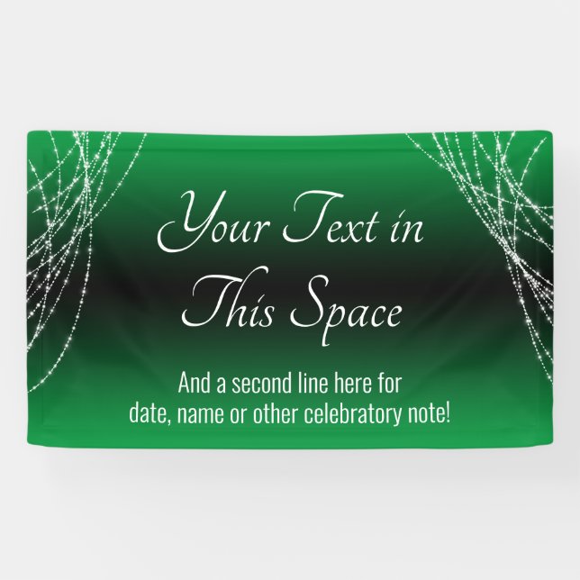 Green Black Ombre Lights Add Your Custom Text Banner (Horizontal)
