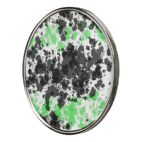 Green Black Paint Splat Round Golf Ball Markers