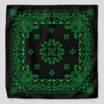 Green & Black Paisley Bandana