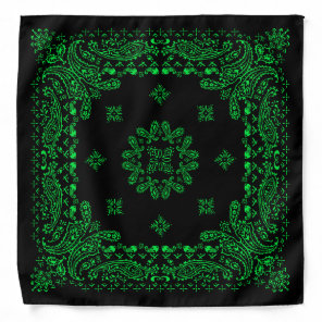 Green & Black Paisley Bandana