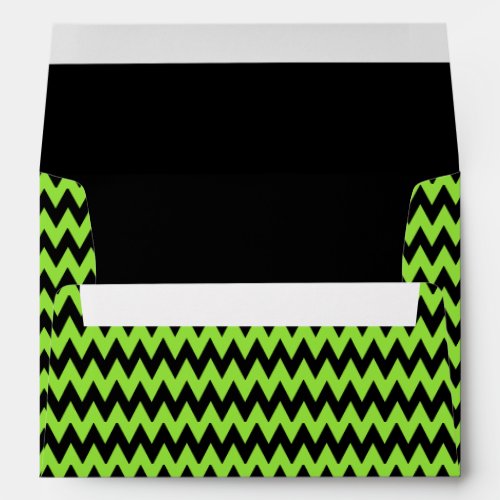 Green Black Pattern Halloween Party Invitations Envelope