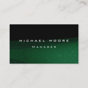 Green Black Pattern Unique Manager Business Card