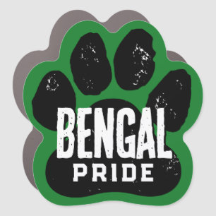 Green & Black Pawprint Pride Car Magnet