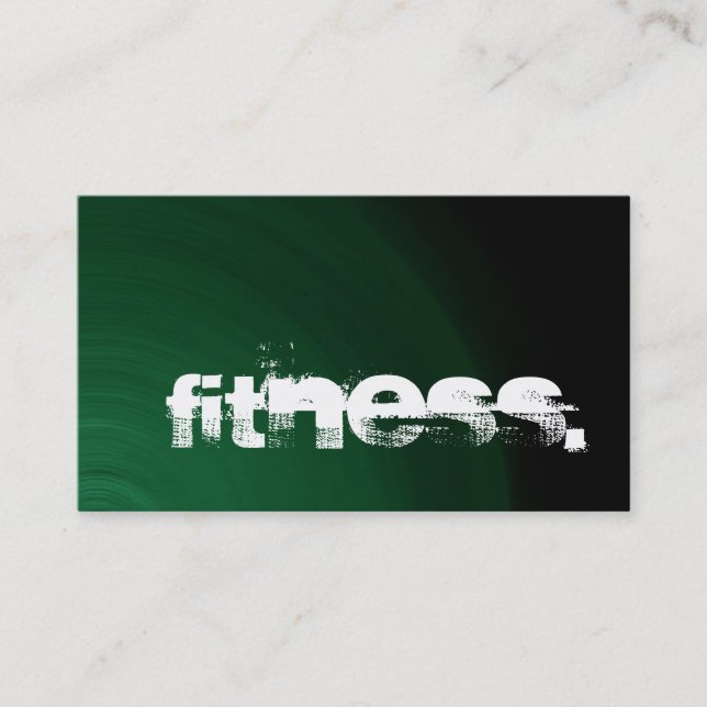 Green Black Personal Trainer Fitness Business Card (Front)