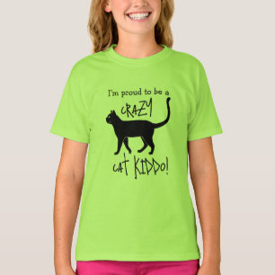 Green Black Personalized Crazy Cat Kiddo T-Shirt