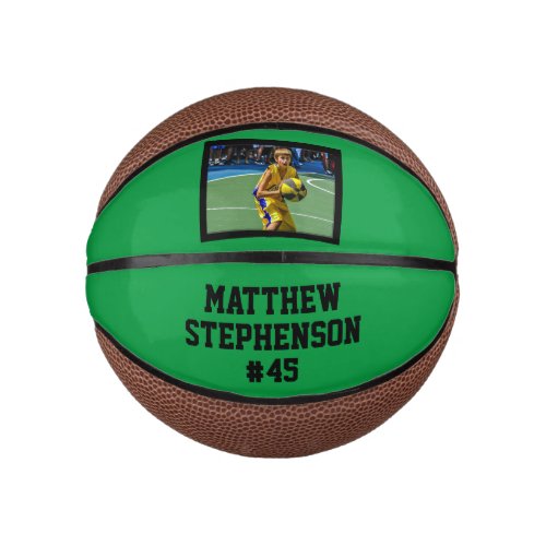 Green Black Photo Basketball Ball