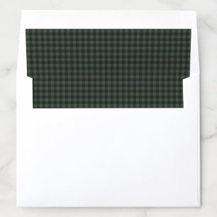 Green Black Plaid Gingham Check Christmas Holiday Envelope Liner