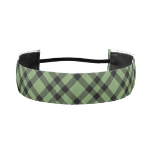 Green Black Plaid Pattern Athletic Headband