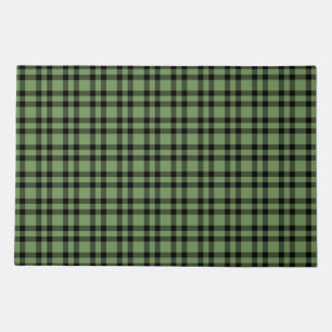 Green Black Plaid Pattern Doormat