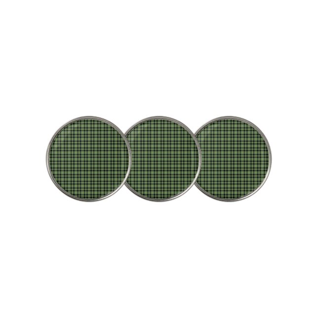 Green Black Plaid Pattern Golf Ball Marker (3 Up)