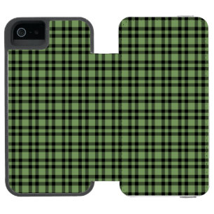 Green Black Plaid Pattern iPhone SE/5/5s Wallet Case