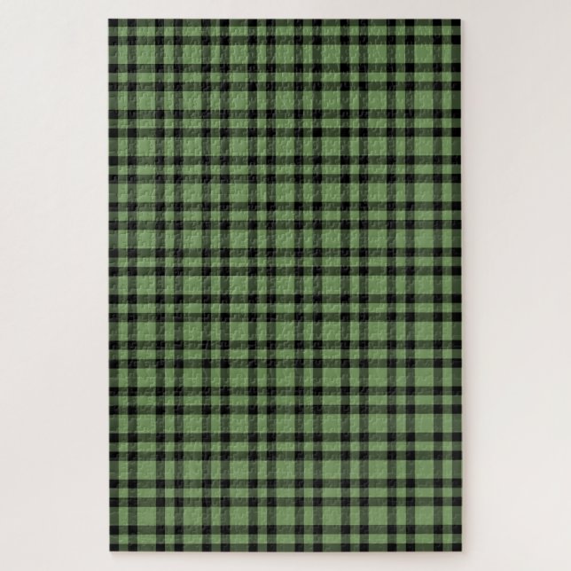 Green Black Plaid Pattern Jigsaw Puzzle (Vertical)