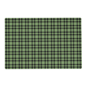 Green Black Plaid Pattern Laminated Placemat