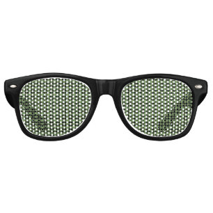 Green Black Plaid Pattern Retro Sunglasses