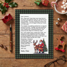 Green & Black Plaid Personalized Letter From Santa